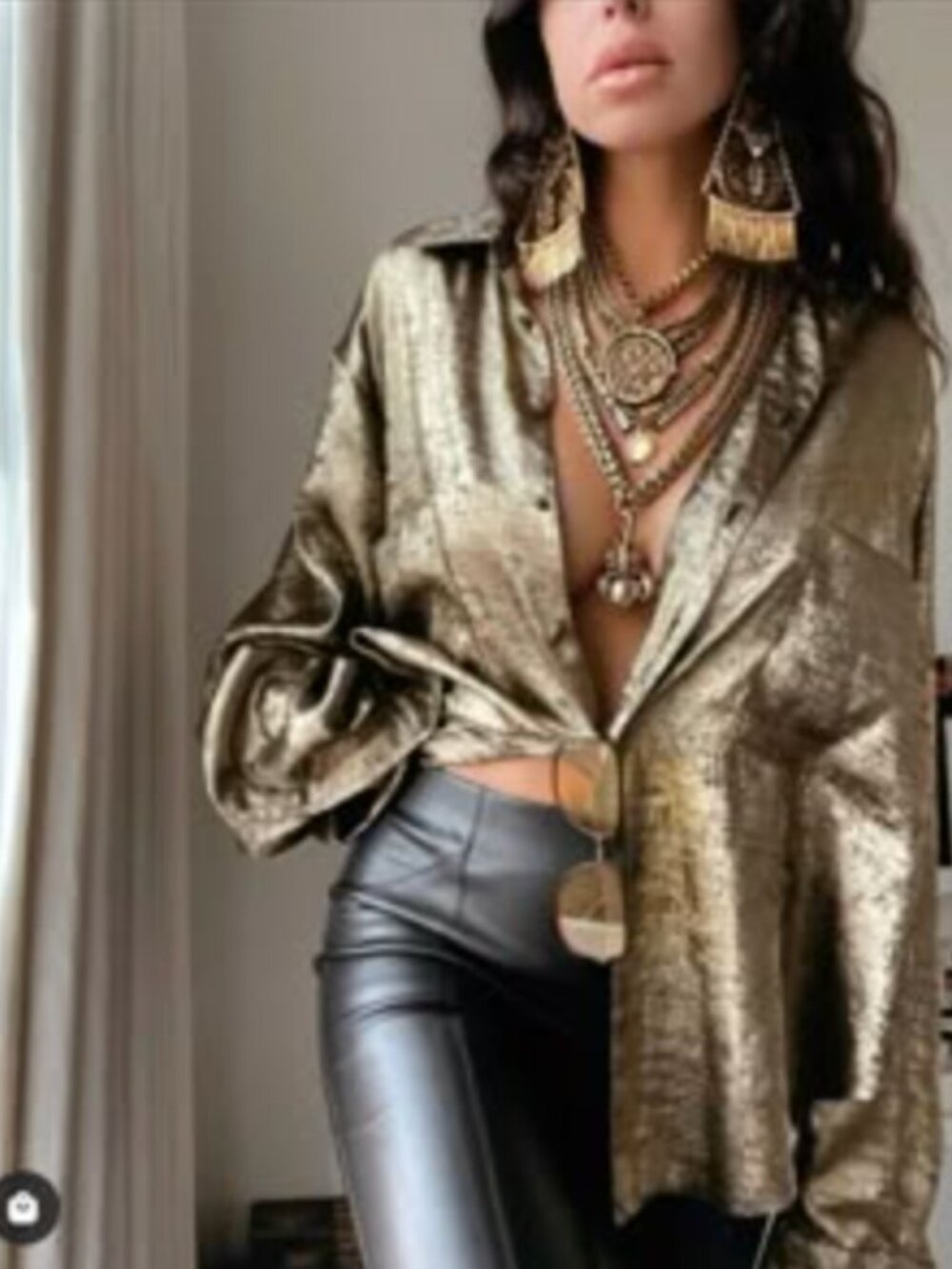 Dylanlex Gold Long Sleeve Blouse in size XXXL